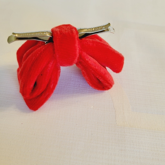 Red Velvet Bow Tie, Infant Toddler Size - Picture 4 of 5